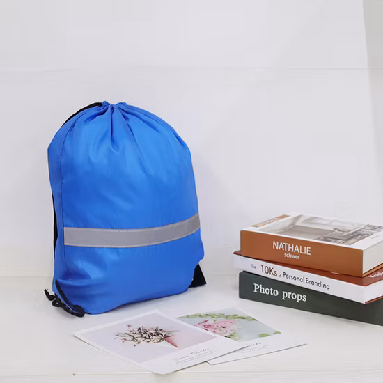 Mochila personalizada con cordón impermeable de poliéster RPET con logotipo impreso