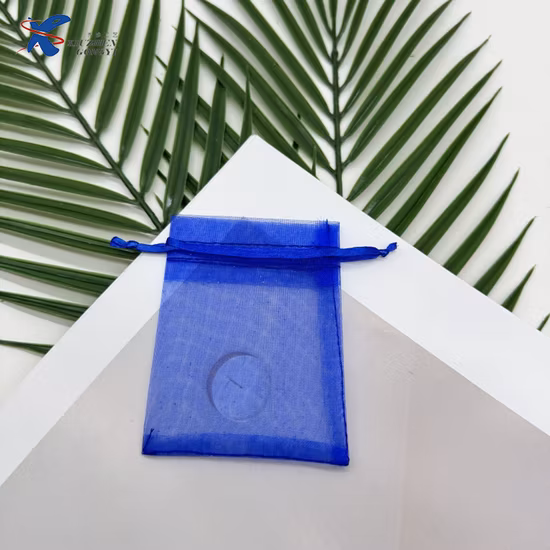 Personalizado transparente al por mayor con cordón transparente cosmético con bolsa de organza de regalo con logotipo