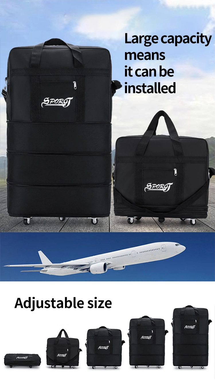 Women′s Trolley Backpack Carry on Hand Luggage Bag Travel Bag with Wheels Large Capacity Duffle Bags Laptop Luggage