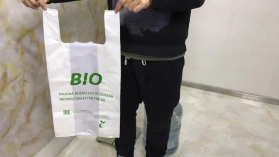 Basura biodegradable compostable Cordón Ziplock Basura Basura Caca de perro Pañal PLA LDPE HDPE Fabricante de envases de alimentos Chaleco impreso personalizado T